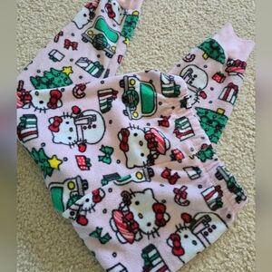 GIRLS 4T Christmas Sanrio Hello Kitty Pink and Green Pajama Pants